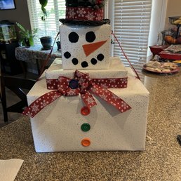 Present with cookie jar and various packages of cookies wrapped in the bottom box!
