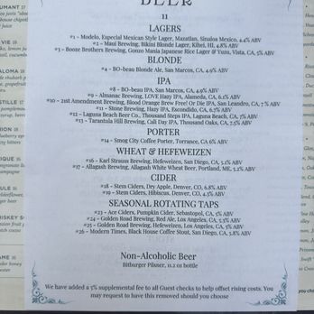 BO-beau kitchen + roof tap - Beer Menu as of June 2025 - Tapas/Small Plates Near Me - Long Beach, California BO-beau kitchen + roof tap - Beer Menu as of June 2025 - Tapas/Small Plates Near Me - Long Beach, California