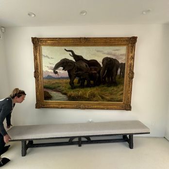 Aleksei Art Restoration - 8' x 7' giant elephant oil Painting - Art Restoration Near Me - Los Angeles, California Aleksei Art Restoration - 8' x 7' giant elephant oil Painting - Art Restoration Near Me - Los Angeles, California