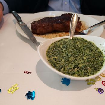 Ocean Prime - New York  Strip Steak and spinach.  Delicious. - Seafood Near Me - Tampa, Florida