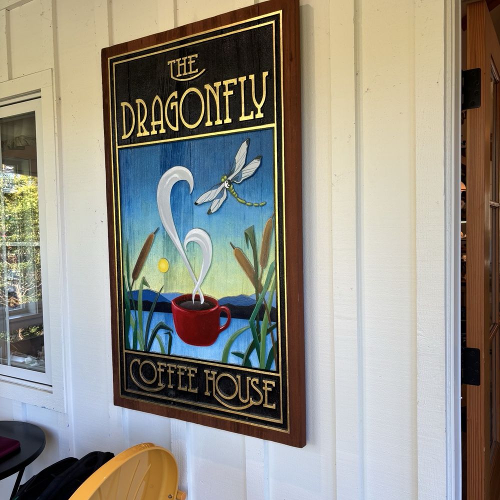 Dragonfly Coffee House - Sign on porch - Bakeries Near Me - Eastsound, Washington Dragonfly Coffee House - Sign on porch - Bakeries Near Me - Eastsound, Washington