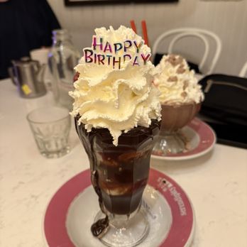 Serendipity 3 - Upper East Side - Hot fudge sundae with vanilla and mint chip ice cream. - Desserts Near Me - New York, New York
