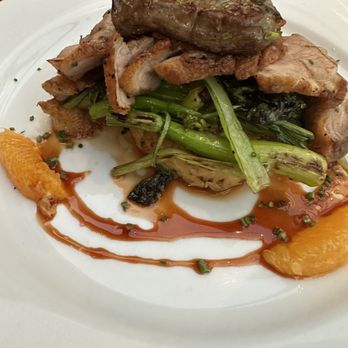 Herringbone Waikiki - Duck with foie gras atop orzo cake & bok choy - Seafood Near Me - Honolulu, Hawaii