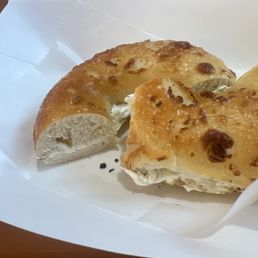 Asiago with plain cream cheese Asiago with plain cream cheese