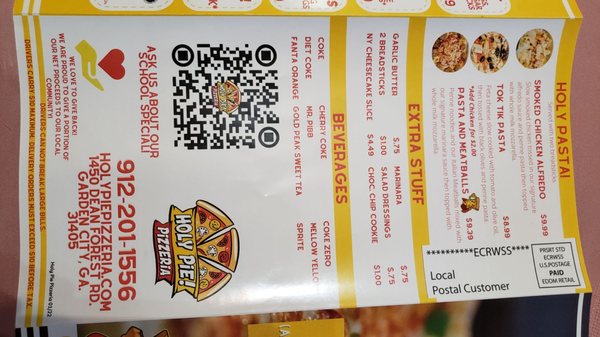 Menu photo 1 Holy Pie! Pizzeria Savannah, GA Menu photo 1 Holy Pie! Pizzeria Savannah, GA