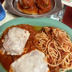 Anthony 's Triple Treat (Spaghetti with Meat Balls, Chicken Parmigiana, Lasagna)