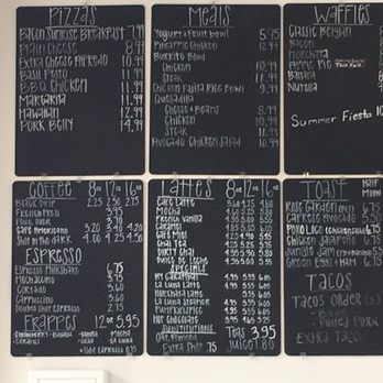 La Luna Cafe - Chalkboard menu on wall - Coffee & Tea Near Me - Sioux Falls, South Dakota