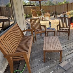 Refurbished Teak Set, Semco brown sealer. Refurbished Teak Set, Semco brown sealer.