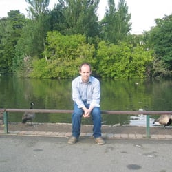 Kelsey Park - Sitting by the lake, very short hair
