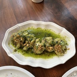 Cod cheeks (almost meaty, scallop like texture)