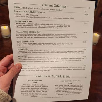Bonita Bonita - Menu - Wine Tasting Room Near Me - Napa, California