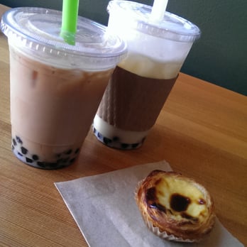 Asha Tea House - Almond milj tea, matcha milk tea and matcha mochi egg tart - Tea Rooms Near Me - Berkeley, California