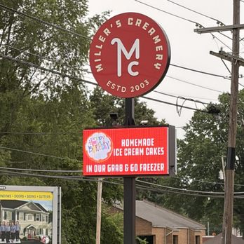 Miller's Creamery - Sign - Ice Cream & Frozen Yogurt Near Me - New Philadelphia, Ohio Miller's Creamery - Sign - Ice Cream & Frozen Yogurt Near Me - New Philadelphia, Ohio