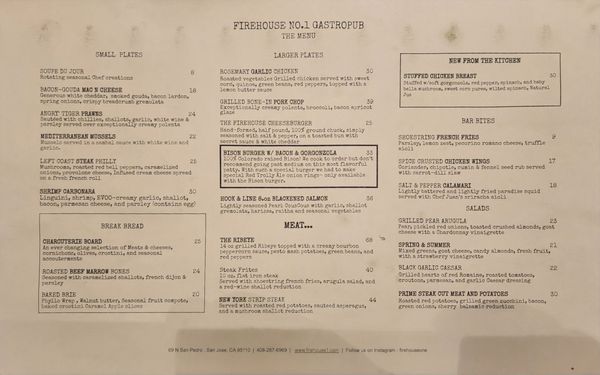 Menu photo 3 Firehouse No.1 Gastropub San Jose, CA