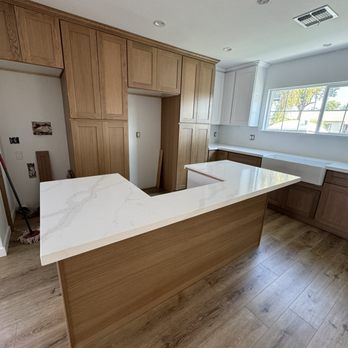 Tech Master Construction - Here is the cabinets,  Center Island, washer & dryer fridge placement - General Contractors Near Me - Cerritos, California
