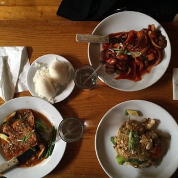 Sea Thai - Left is Sea Chicken, right bottom is vermicelli chicken (something like that), top right is Sea Duck. - Thai Near Me - Brooklyn, New York Sea Thai - Left is Sea Chicken, right bottom is vermicelli chicken (something like that), top right is Sea Duck. - Thai Near Me - Brooklyn, New York