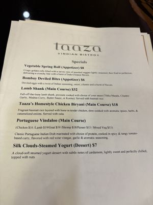 Menu photo 4 Taaza Indian Bistro Clemmons, NC Menu photo 4 Taaza Indian Bistro Clemmons, NC