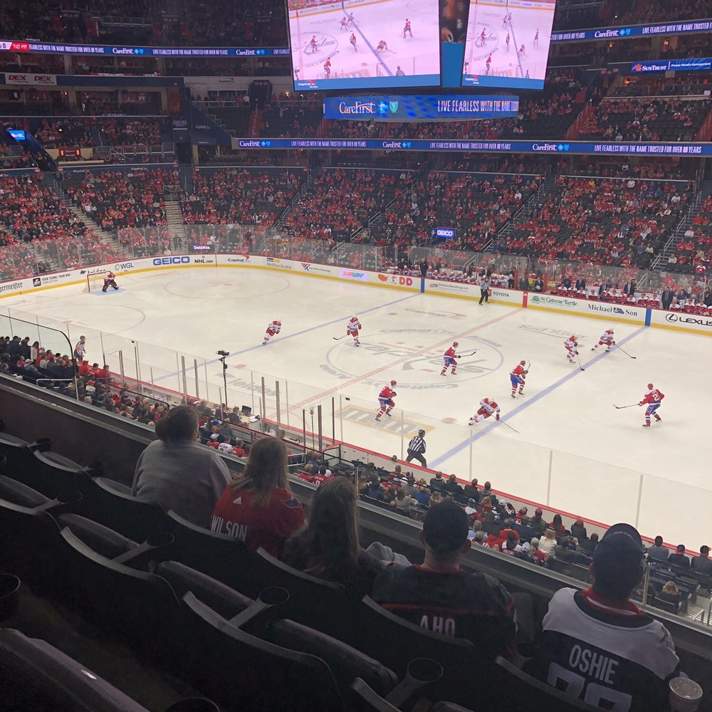 Capital One Arena - Canes and Caps underway early in the first period - March 26, 2019 - Stadiums & Arenas Near Me - Washington, DC, District of Columbia