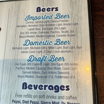 La Fiesta Mexican Restaurant - Beer beverage menu - Mexican Near Me - Albany, New York La Fiesta Mexican Restaurant - Beer beverage menu - Mexican Near Me - Albany, New York