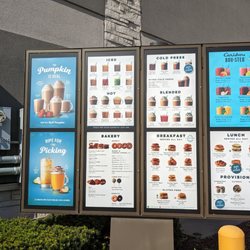 Caribou Coffee - Menu at the drive-thru