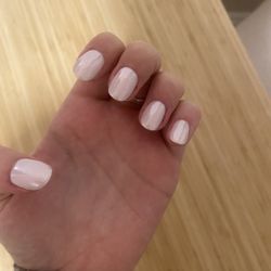 Brookline Hair & Nails - Light pink dip with chrome