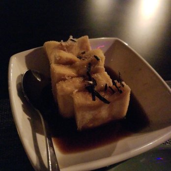Sake Kawa - Agedashi tofu appetizer (minus one piece that I ate) - Sushi Bars Near Me - Astoria, New York Sake Kawa - Agedashi tofu appetizer (minus one piece that I ate) - Sushi Bars Near Me - Astoria, New York
