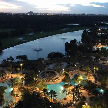JW Marriott - Evening view of pool and golf course from the 20th fl - Hotels Near Me - Orlando, Florida
