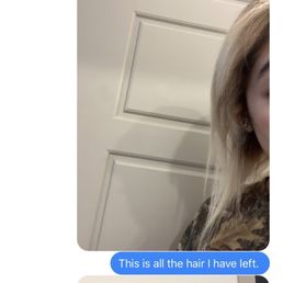 You can see the broken off hair and different lengths of hair.