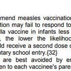 Salem Pediatric Clinic - Portion of the MMR vaccine insert.