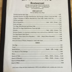 El Sombrero Restaurant - Breakfast Menu