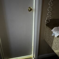 Econo Lodge - Door is closed....you can actually see right in or out. A tad awkward when sitting on it.