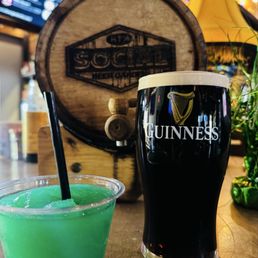 Guinness and frozen Irish slush.
