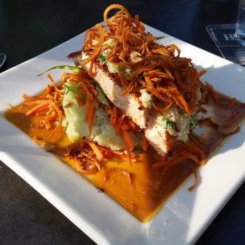 Yard House - Ginger crusted salmon with Wasabi mashed potatoes. Fantastic! - New American Near Me - Meridian, Idaho Yard House - Ginger crusted salmon with Wasabi mashed potatoes. Fantastic! - New American Near Me - Meridian, Idaho