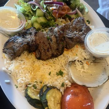 Fresh Off the Boat Fish Grill - Filet-Mignon Kabob Entrée - Mediterranean Near Me - Placentia, California