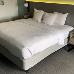 Spacious, super clean, quiet room with a comfortable bed and pillows!