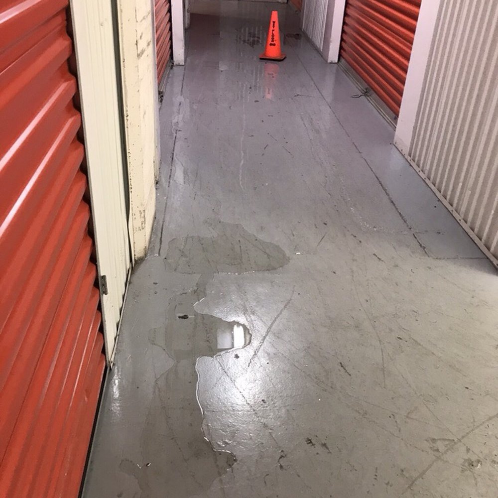 Water and cone outside of unit Water and cone outside of unit