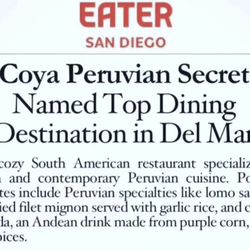 Coya Peruvian Secret - awards