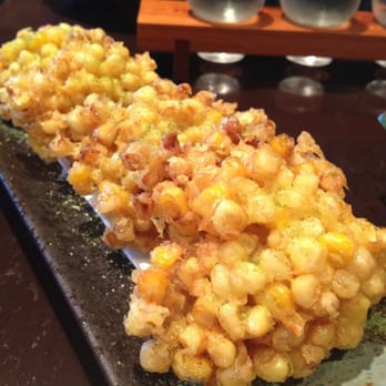Kiraku - Corn tempura with green tea salt. - Tapas/Small Plates Near Me - Berkeley, California