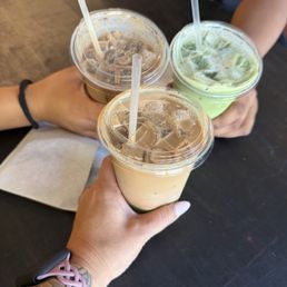 Iced mocha, iced matcha Iced mocha, iced matcha