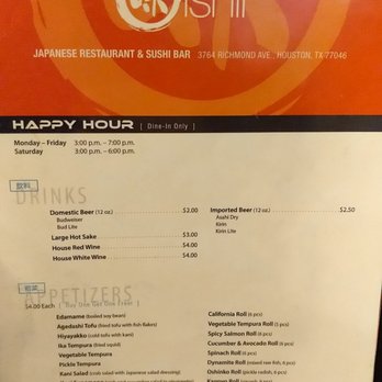 Oishii - Happy Hour Menu - Sushi Bars Near Me - Houston, Texas Oishii - Happy Hour Menu - Sushi Bars Near Me - Houston, Texas