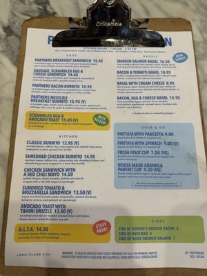 Menu photo 3 Partners Coffee - Queens Long Island City, NY Menu photo 3 Partners Coffee - Queens Long Island City, NY