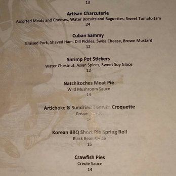 Criollo Restaurant - Carousel Bar menu - New American Near Me - New Orleans, Louisiana
