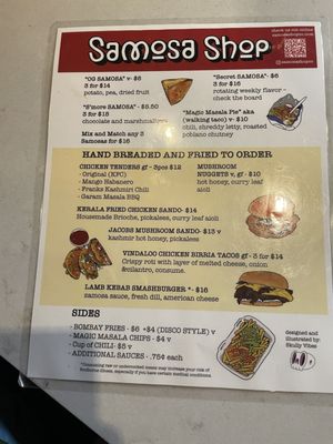 Menu photo 2 Samosa Shop Denver, CO