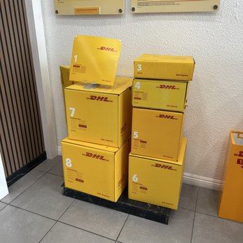 DHL Express Service Point - Sample shipping boxes and envelope. - Shipping Centers Near Me - Anaheim, California DHL Express Service Point - Sample shipping boxes and envelope. - Shipping Centers Near Me - Anaheim, California