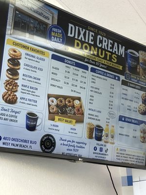 Menu photo 1 Dixie Cream Donuts West Palm Beach, FL