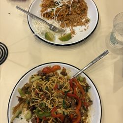 Tuk Tuk Boom - Chicken Pad Thai (top) and Beef Lo Mein (bottom)