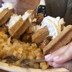 Marigold Cafe - Really good chicken and waffles along with smothered and covered potatoes.