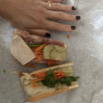Munchy's Lounge - To give size comparison. Again this is half the sandwich but it's really thin and small. I'm 5 foot 1 and my hands are pretty small. - Sandwiches Near Me - Clayton, California