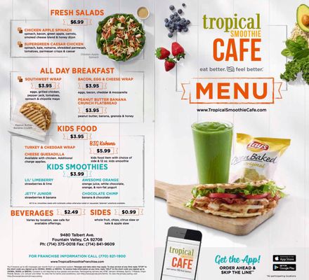 Menu photo 6 Tropical Smoothie Cafe Fountain Valley, CA
