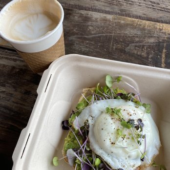 Pause Coffee House - Sunrise Avocado Toast with a honey lavender latte. - Coffee & Tea Near Me - Fair Oaks, California Pause Coffee House - Sunrise Avocado Toast with a honey lavender latte. - Coffee & Tea Near Me - Fair Oaks, California